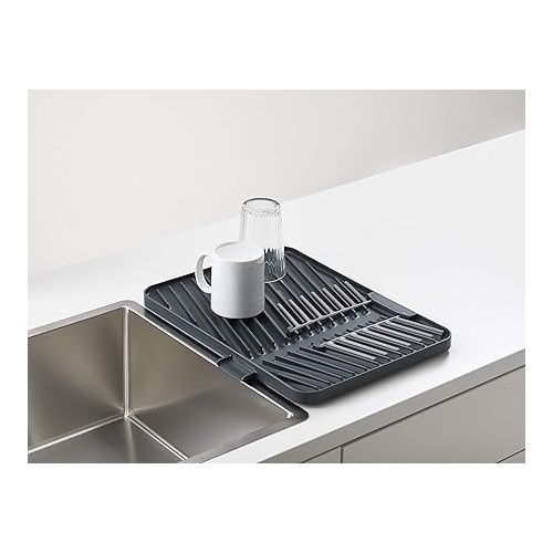 조셉조셉 Joseph Joseph Flip-Up Drain Board with Foldable Dish Rack, One-size, Gray