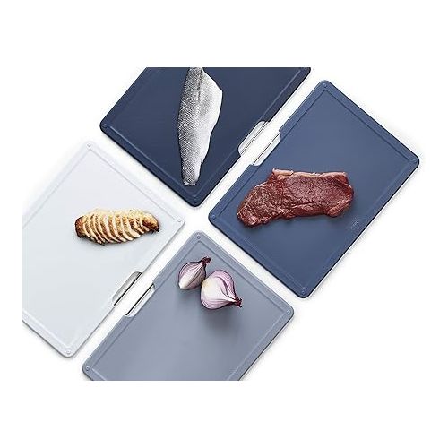 조셉조셉 Joseph Joseph Folio 4-Piece Color coded Cutting Board Set, Large - Graphite