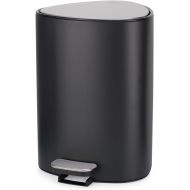 Joseph Joseph EasyStore Stainless Steel 5 Liter Pedal Trash Can with Bin Liner Storage, Soft-Close Lid, Removable Inner Bucket, for Bathroom, Bedroom, Office, Matt Black