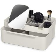 Joseph Joseph 75005 Viva Makeup Cosmetic Storage Organizer with Drawer, Large with Mirror, Shell, Cream