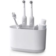 Joseph Joseph Duo Detachable Toothbrush Holder, Compatile with Manual and Electric Toothbrushes, Bathroom Organizer, White, Large