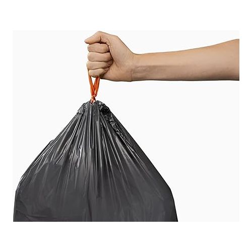 조셉조셉 Joseph Joseph Eco Trash Bags, Recycled plastic, Extra strong, With Drawstring, 13.2 Gallons, Grey