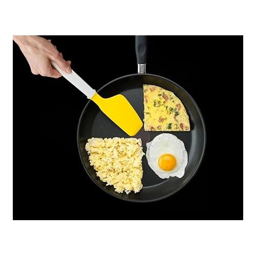 조셉조셉 Joseph Joseph Elevate Egg Spatula with Integrated Tool Rest, One-size, White/Yellow