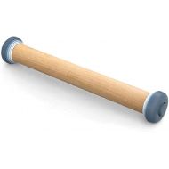 Joseph Joseph PrecisionPin Baking Adjustable Rolling Pin - Consistent and Even Dough Thickness for Perfect Baking Results, Sky, 16.54