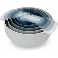 Joseph Joseph 9 Nesting Set with Mixing Bowls Measuring Cups Sieve Colander, 9-Piece, Sky,Blue