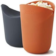 Joseph Joseph 45018 M-CUISINE Portionsgefass fuer die Herstellung von Popcorn in der Mikrowelle, 2er Pack, Silikon, orange/grau