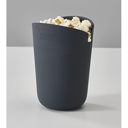 조셉조셉 Joseph Joseph 45018 M-CUISINE Portionsgefass fuer die Herstellung von Popcorn in der Mikrowelle, 2er Pack, Silikon, orange/grau