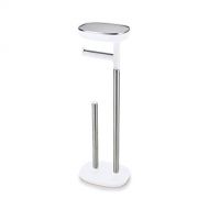 Joseph Joseph 70518 EasyStore Butler Toilet Paper Holder Stand and Spare Roll Storage with Shelf and Drawer, Stainless Steel