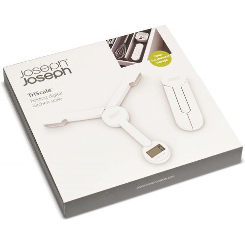 조셉조셉 Joseph Joseph 40071 TriScale Compact Folding Digital Kitchen Food Scale, White