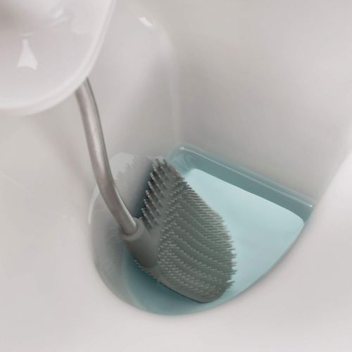 조셉조셉 Joseph Joseph 70519 EasyStore Butler Toilet Paper Holder Stand and Flex Toilet Brush with Shelf and Drawer, Stainless Steel