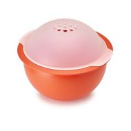 Joseph Joseph 45016 M-Cuisine Microwave Popcorn Popper Maker Bowl with Kernel-Filtering Lid Plastic Silicone Food Safe BPA-Free, Orange