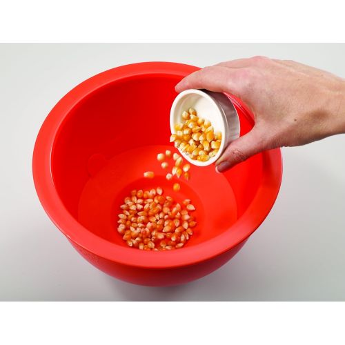 조셉조셉 Joseph Joseph 45016 M-Cuisine Microwave Popcorn Popper Maker Bowl with Kernel-Filtering Lid Plastic Silicone Food Safe BPA-Free, Orange