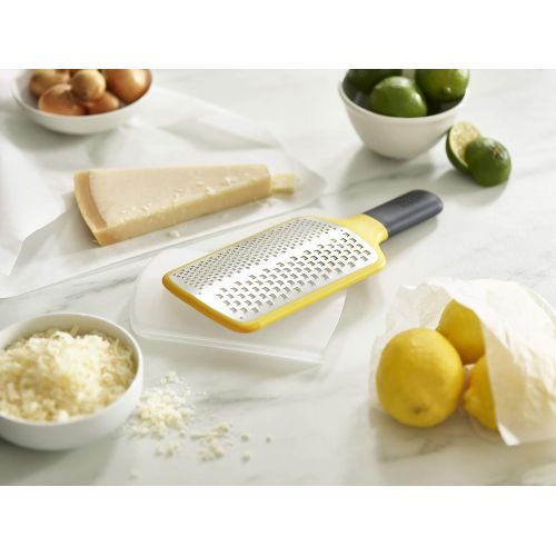 조셉조셉 Joseph Joseph 20139 Multi-Grate Compact Paddle Grater with Coarse and Fine Blades Non-Slip Handle Dishwasher Safe, One-size, Yellow