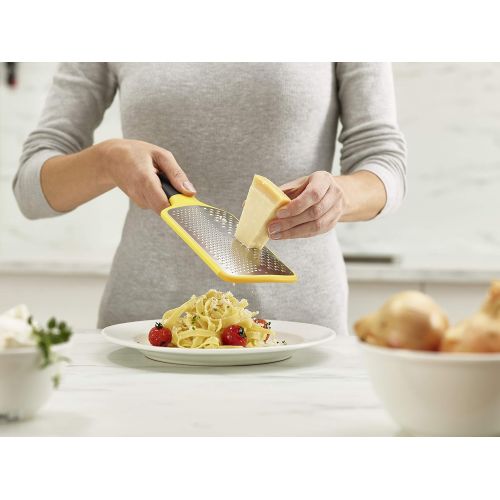 조셉조셉 Joseph Joseph 20139 Multi-Grate Compact Paddle Grater with Coarse and Fine Blades Non-Slip Handle Dishwasher Safe, One-size, Yellow