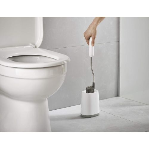 조셉조셉 Joseph Joseph Flex Lite Toilet Brush with Extra Slim Holder Flexible Anti-Drip Head, 1 EA, Gray