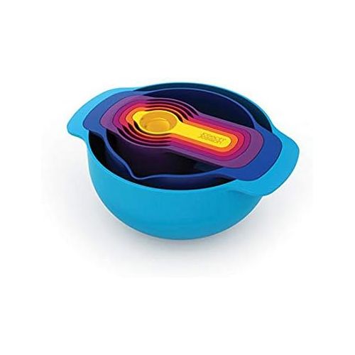 조셉조셉 Joseph Joseph 40033 Nest 7 Nesting Bowls Set with Mixing Bowls Measuring Cups, 7-Piece, Multicolored