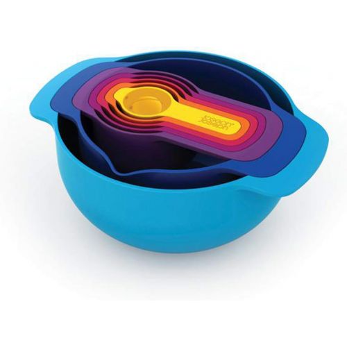 조셉조셉 Joseph Joseph 40033 Nest 7 Nesting Bowls Set with Mixing Bowls Measuring Cups, 7-Piece, Multicolored