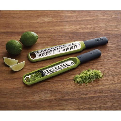 조셉조셉 Joseph Joseph 20049 Handi-Zest Multi-Function Zester with Blade Wiper, Green