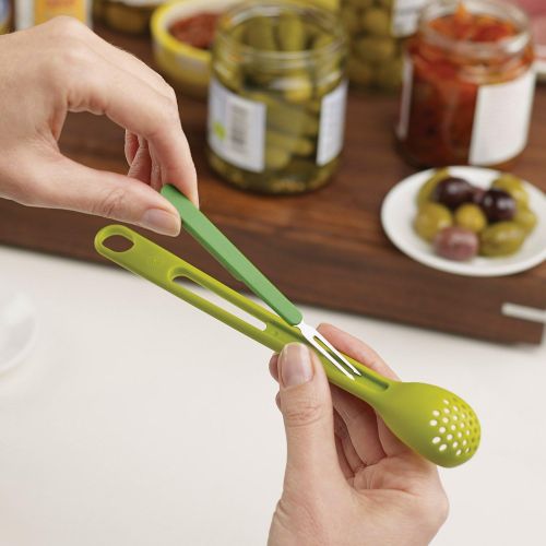 조셉조셉 Joseph Joseph 10105 Scoop & Pick Jar Spoon and Fork Set, Green