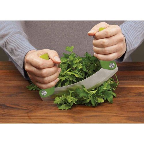 조셉조셉 Joseph Joseph 10079 Mezzaluna Folding Herb Chopper, Green