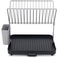 Joseph Joseph 85084 Y-Rack Dish Rack and Drain Board Set with Cutlery Organizer Drainer Drying Tray, Large, Gray