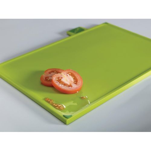 조셉조셉 Joseph Joseph 60096 Index Plastic Cutting Board Set with 4 Matching Knives and Storage Case Color-Coded Dishwasher-Safe Non-Slip, Small, Silver