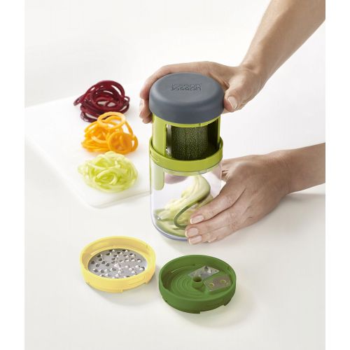 조셉조셉 Joseph Joseph 20105 Spiro Vegetable Spiral Slicer Handheld 3 Blade Veggie Pasta Noodle Spaghetti Grater, One size, Green