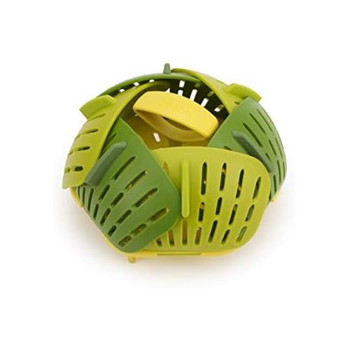 조셉조셉 Joseph Joseph 45030 Bloom Steamer Basket Folding Non-Scratch BPA-Free Plastic and Silicone, Green