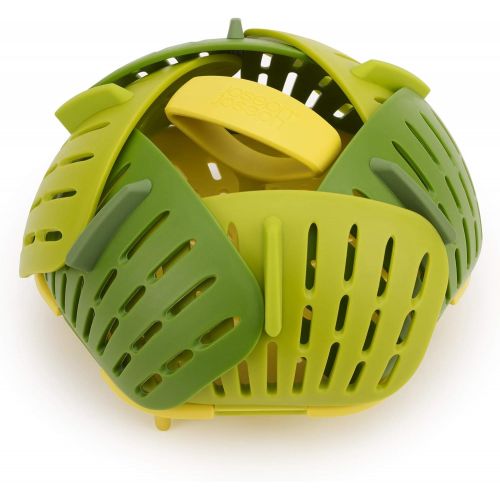 조셉조셉 Joseph Joseph 45030 Bloom Steamer Basket Folding Non-Scratch BPA-Free Plastic and Silicone, Green