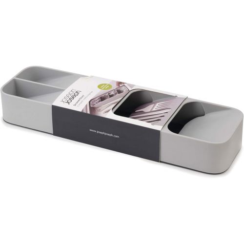 조셉조셉 Joseph Joseph 85119 DrawerStore Kitchen Drawer Organizer Tray for Cutlery Silverware, Gray