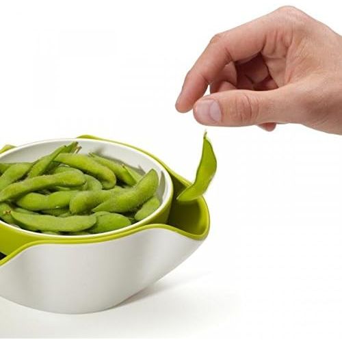 조셉조셉 Joseph Joseph DDWG010GB Double Dish Pistachio Bowl and Snack Serving Bowl, Green/White