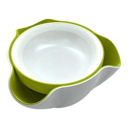 조셉조셉 Joseph Joseph DDWG010GB Double Dish Pistachio Bowl and Snack Serving Bowl, Green/White