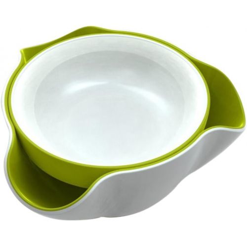 조셉조셉 Joseph Joseph DDWG010GB Double Dish Pistachio Bowl and Snack Serving Bowl, Green/White