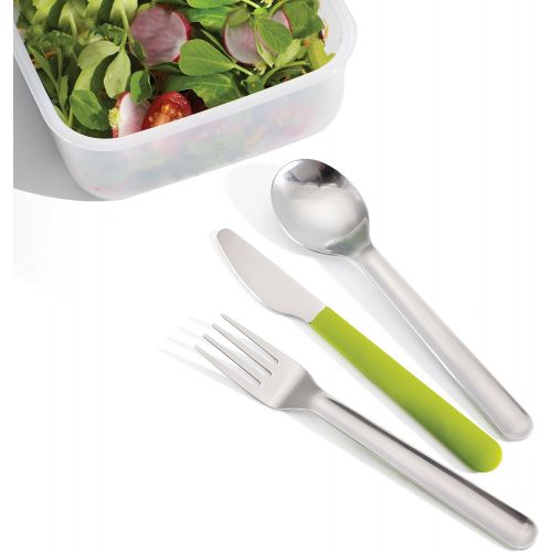 조셉조셉 Joseph Joseph 81033 GoEat Compact Stainless-Steel Cutlery Set, Green
