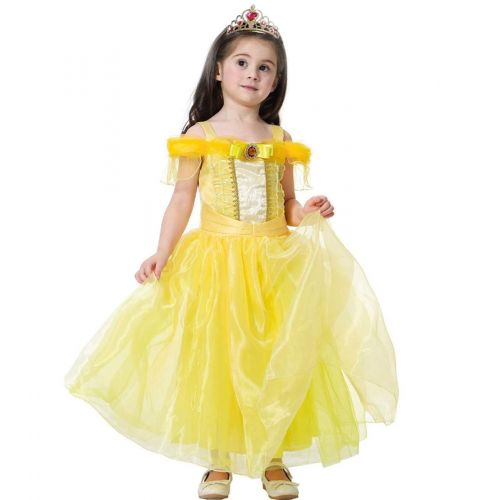  Jossica Little Girls Princess Belle Costume Party Dress up with Crown