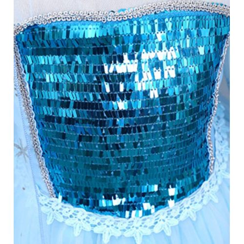  Jossica Toddler Girls Snow Queen Elsa Costumes Frozen Princess Sequins Dress Up Party Outfit with Crown