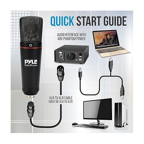  XLR Computer Microphone Kit - Audio Cardioid Condenser Studio Mic w/ 34mm Membrane Capsule, Desktop Stand, Shock Mount, Travel Case, Pop Filter, For Gaming Streaming Recording Podcasting Youtube