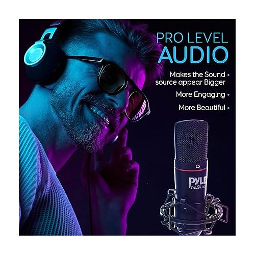  XLR Computer Microphone Kit - Audio Cardioid Condenser Studio Mic w/ 34mm Membrane Capsule, Desktop Stand, Shock Mount, Travel Case, Pop Filter, For Gaming Streaming Recording Podcasting Youtube