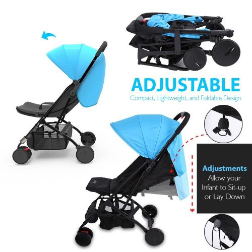  Jovial Portable Folding Baby Stroller (Blue)