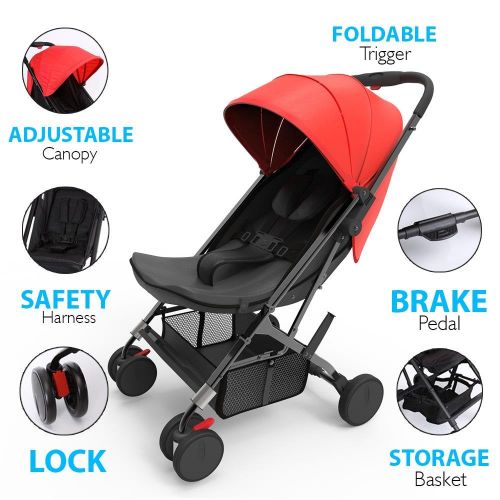  Jovial Portable Folding Lightweight Baby Stroller - Smallest Foldable Compact Stroller Airplane Travel...