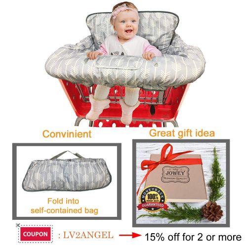  [아마존베스트]Jowey Shopping Cart Cover High Chair Cover for Baby and Toddler-Waterproof-Universal fit-Reversible Baby Cart Cover for Girls and Boys