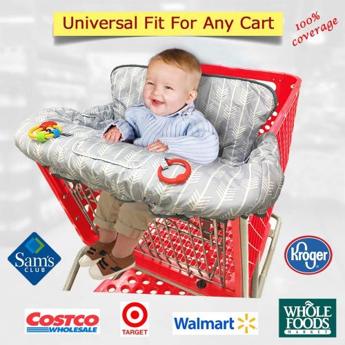  [아마존베스트]Jowey Shopping Cart Cover High Chair Cover for Baby and Toddler-Waterproof-Universal fit-Reversible Baby Cart Cover for Girls and Boys