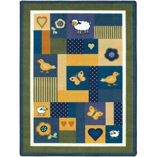  Joy Carpets Kid Essentials Infants & Toddlers Baby Love Rug, Bold, 78 x 109