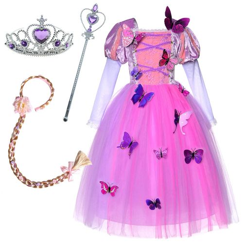  Joy Join Princess Dress (Cinderella,Aurora,Rapunzel,Belle) Costume for Girls Dress Up (3-12Years)