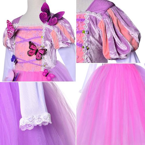  Joy Join Princess Dress (Cinderella,Aurora,Rapunzel,Belle) Costume for Girls Dress Up (3-12Years)