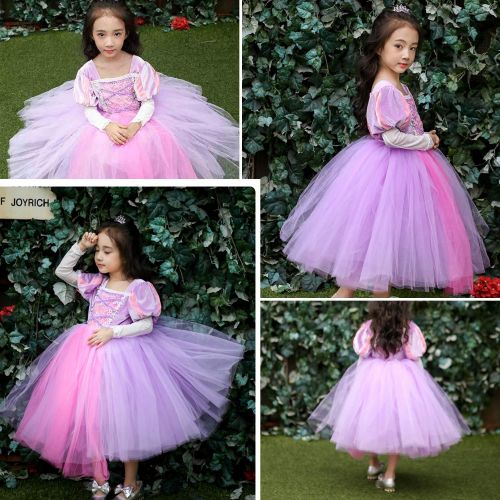  Joy Join Princess Dress (Cinderella,Aurora,Rapunzel,Belle) Costume for Girls Dress Up (3-12Years)