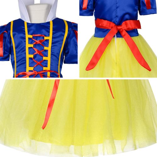  Joy Join Pirncess Snow White Costumes Dress for Toddler Little Girls Dress UP 2-12 Years