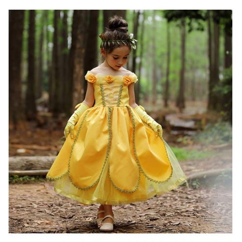  Joy Join Princess Dress (Cinderella,Aurora,Rapunzel,Belle) Costume for Girls Dress Up (3-12Years)