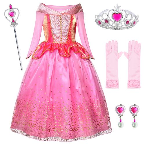  Joy Join Princess Dress (Cinderella,Aurora,Rapunzel,Belle) Costume for Girls Dress Up (3-12Years)