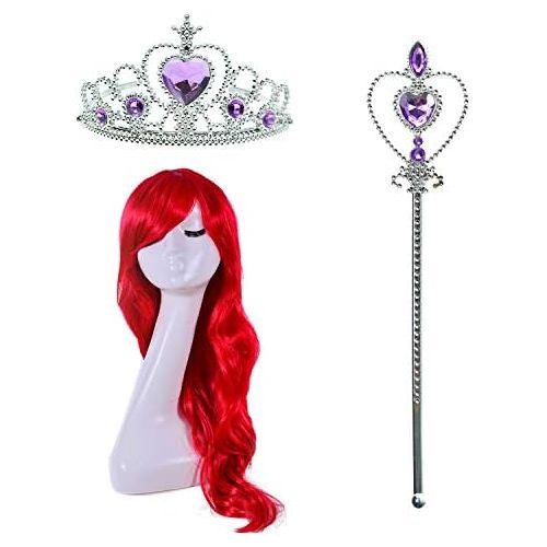  Joy Join Little Girls Princess Mermaid Costume for Girls Dress Up with Wig,Crown,